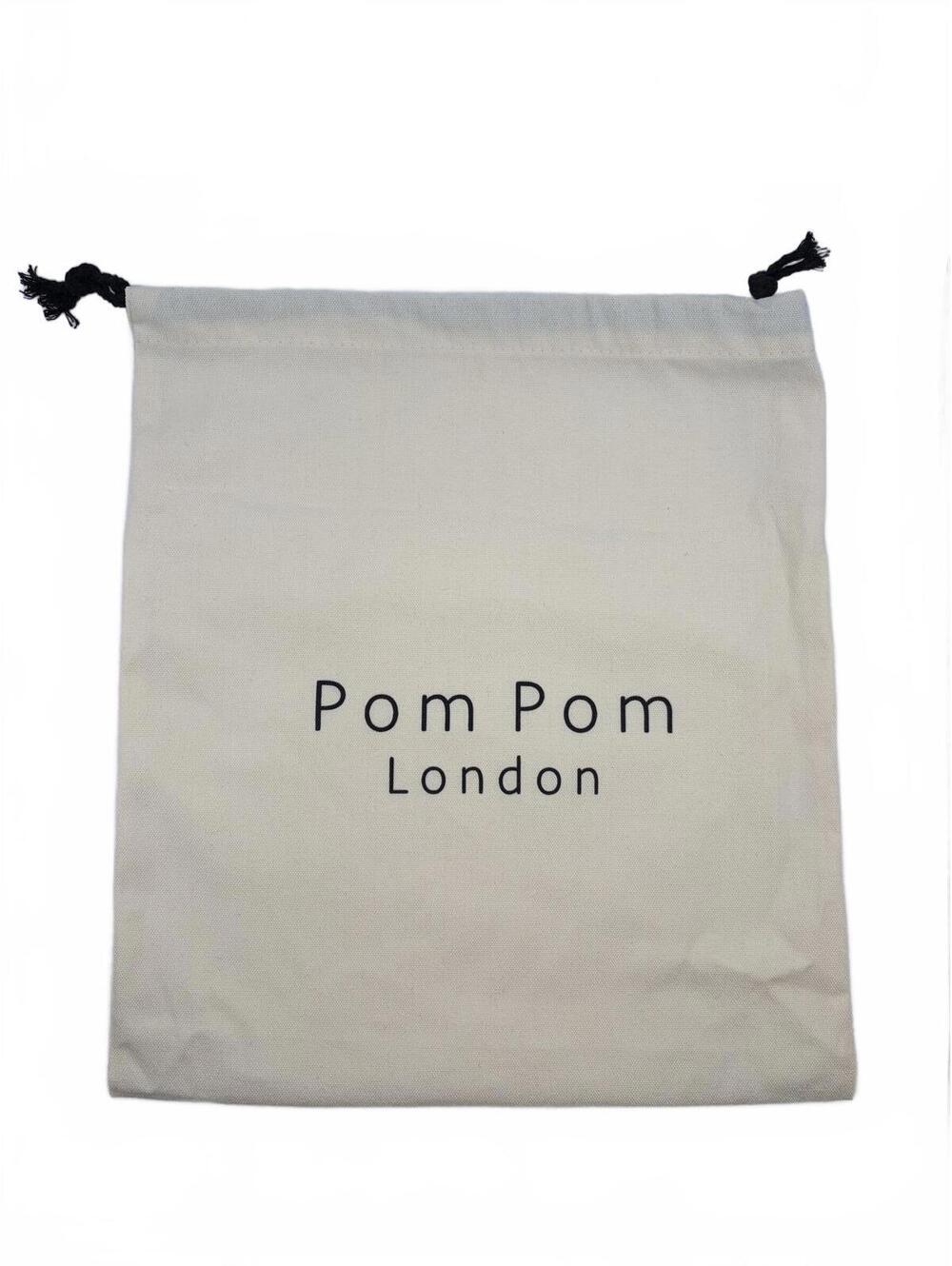 Pom Pom London Authentic Ivory Canvas Drawstring Dust Bag for Luxury Bag 13"x14"